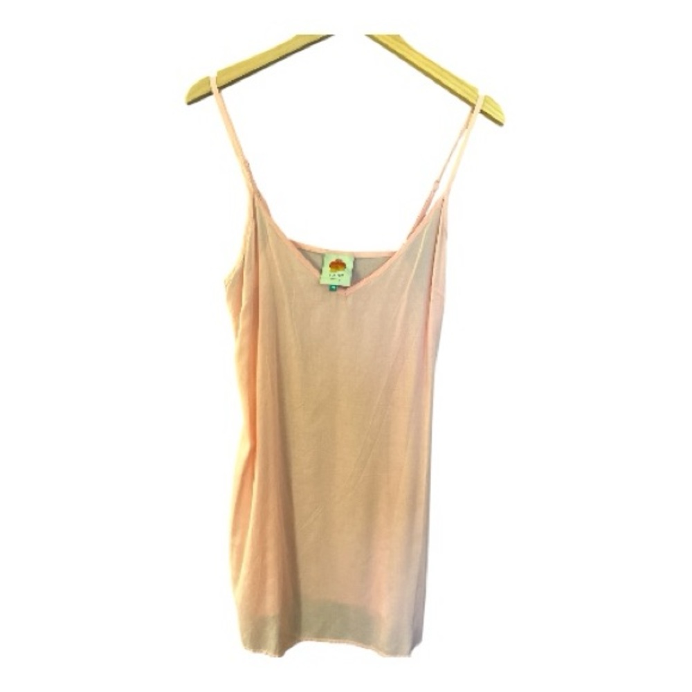 Farm Rio Slip Dress SZ M Sleeveless Pink Midi Fairygrunge Whimsygoth EUC